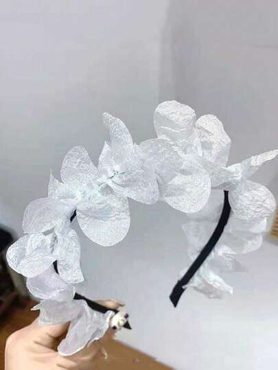 1pc Elegant New Arrival Floral Headband, 3D Flower Hairpin Headpiece, Bridal Hair Accessories