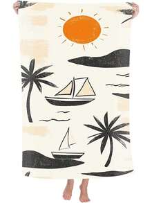 1pc Ultra Soft Coconut Tree Beach Towel - Sand-Proof, Lightweight, Quick-Drying Polyester Blend - Ideal For Swimming, Camping, Travel And Outdoor Adventure - Perfect For Vacation, Birthday, Anniversary Or Essential Accessory, Beach Towel | Coconut Tree Design | Quick-Dry Fabric, Suitable For Beach - A - View 33