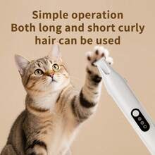 1个全新宠物足部修剪器，适用于狗狗，专业电动剃毛器，可修剪猫爪毛，静音电动推剪，狗狗猫咪必备，让狗狗更开心！带LED灯的狗狗猫咪足部剃毛器，宠物足部毛发修剪器，可充电电动推剪 - 查看 11