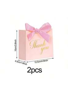 Túi quà cảm ơn thắt nơ (10/20 chiếc), hộp quà nhỏ màu trắng hồng, thích hợp cho tiệc cưới, sinh nhật, quà tặng đám cưới, tiệc tùng, lễ hội. - Nhiều màu - Xem 13