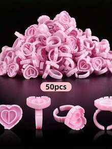 心形睫毛胶收纳盒 - 50/100/200/300/500/600/700支装睫毛胶收纳盒，睫毛嫁接用品，加厚扇形托盘 - 彩色 - 查看 10