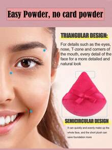 24pcs/15pcs/8pcs/5pcs Triangle Makeup Sponge Puff, Soft Powder Puff For Loose Powder, Face Setting, Body Powder, Makeup Blender Sponge Set, Beauty Makeup Tools - Hot Pink - View 9