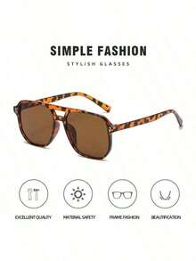 Gafas de montura degradada de talla grande con efecto estilizante, adecuadas para la playa, viajes, uso casual, golf, ciclismo, pesca y otras actividades al aire libre - Multicolor - Ver 4