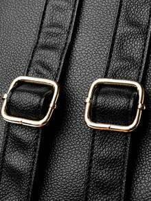 LANYIBAIGE Women's Backpack 2026 New PU Leather Double Shoulder Bag Large Capacity Student Backpacks Outdoor Travel Bag ﻿ - Black - View 10