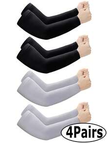 1/4 Pair Unisex UV Protection Tattoo Cover Ice Silk Arm Sleeves - Multicolor - View 4