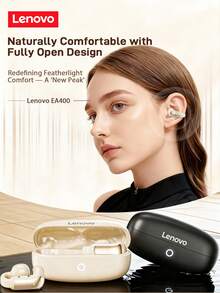 Lenovo EA400-5.4 蓝牙耳机：骨传导夹式设计，超长续航，IPX5 防水防汗，ENC 智能通话降噪，骨传导无线耳机，开放式设计，长时间佩戴舒适 - 黑色 - 查看 5