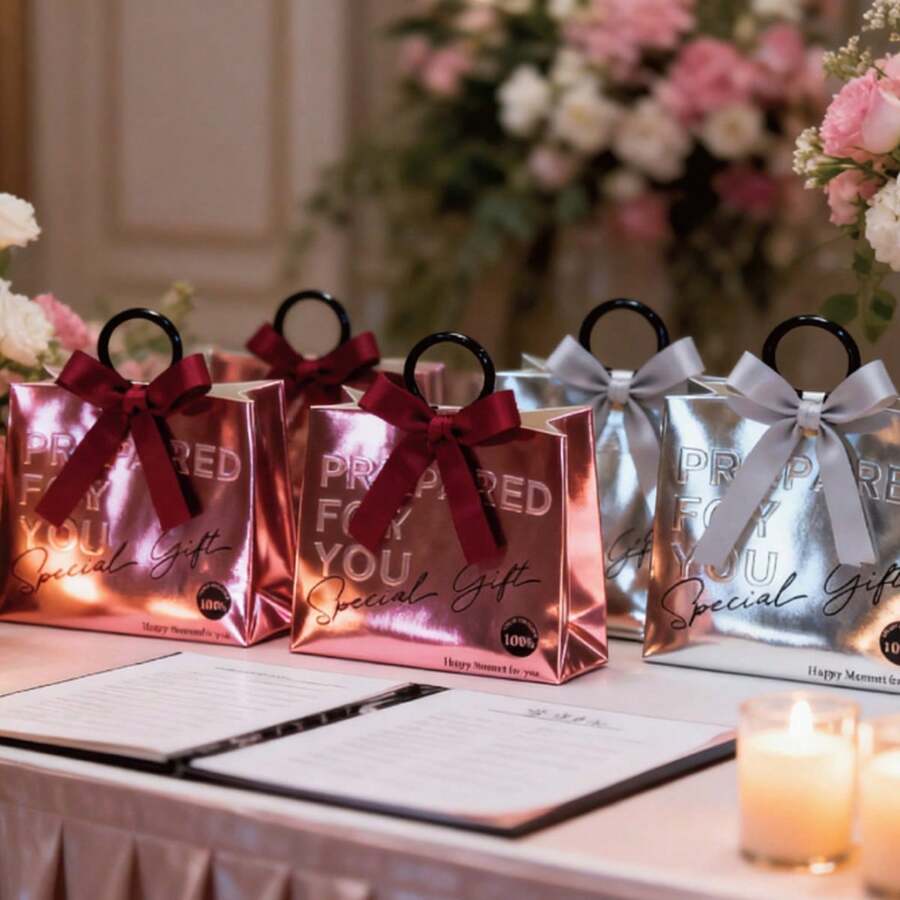 10 piezas/paquete Caja de regalo de caramelos para bodas y fiestas, caja de papel de alta gama, recuerdos, fiesta de cumpleaños, adecuada para diversos festivales y aniversarios, productos de conservación de cocina, almacenamiento doméstico, decoración del hogar - Ver 1
