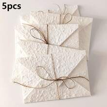 1/5/10 piezas de sobres de papel blanco hechos a mano, tamaño 4.33"X6.3" (11*16cm), adecuados para invitaciones de boda, tarjetas de felicitación, anuncios y proyectos artesanales, sin cuerda de yute incluida - A - Ver 12
