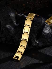 New Casual Style Men's Magnetic Bracelet, Minimalist Black Stainless Steel Bracelet, Suitable For Arthritis, Health Jewelry Gift - Bracelet - View 4