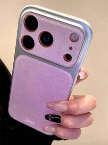 Y2K 艺术玫瑰花图案电镀软手机壳，兼容 17 Pro Max、17 Pro、17、16 Pro Max、16 Pro、16、15 Pro Max、15 Pro、14 Pro Max、14 Pro，带摄像头保护后盖，女士款 - 粉色 - 查看 4