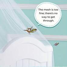 婴儿床用白色圆顶蚊帐，拉链式，防蚊虫，白色蚊帐 - 白色 - 查看 4