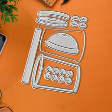 Creative Bubble Tea Cup Dies, DIY Scrapbooking Album And Embossing Stencil, Greeting Card Making Tool, Card Paper Cutting Crafts ,Gift Card Making Template Die Cuts. - Silver - View 7