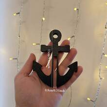 1pc Anchor-Shaped Bathroom Hook Glass Door Adhesive Towel Rack Creative Kitchen Storage Organizer Wall Mounted Hanger Waterproof Stainless Steel Hardware Holder For Bathroom Bedroom Living Room Decor - View 4