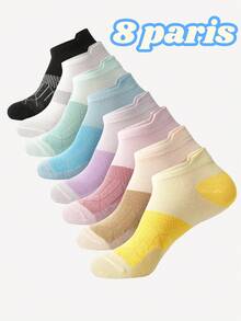 5双装女士加厚踝袜 - 透气休闲低帮跑步袜，女士压缩袜，适合所有季节跑步和各种运动，节日礼物 - 彩色 - 查看 29