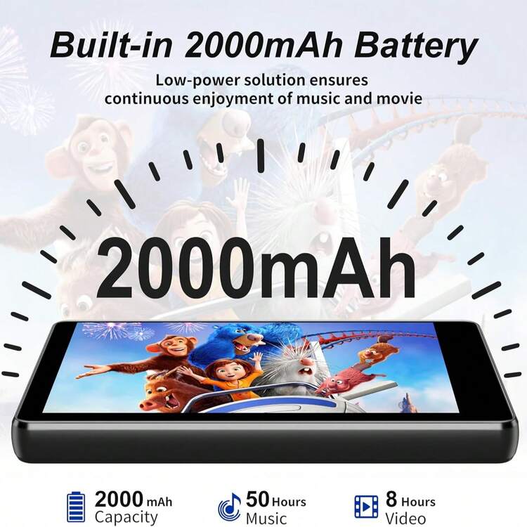 4.0英寸MP3播放器，支持蓝牙和无线网络，便携式MP4音乐播放器，内置扬声器，支持FM收音机、电子书、录音功能，80GB内存，可扩展至512GB - 查看 7