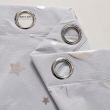 1pc Minimalist Coated Composite Star & Moon Foil Blackout Thermal Insulated Curtain - Beige - View 6