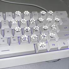 30Pcs DIY Keyboard Stickers, Crystal Key Heighteners For Computer Keys, Cute Minimalist Cat Paw Nail Art Typing Aid With Transparent Spacers To Protect Manicure From Damage. - View 3