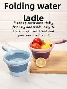 1个加厚可折叠时尚水勺，悬挂式厨房/浴室折叠塑料硅胶便捷勺 - 查看 1