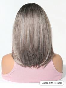 13*4高清蕾丝12英寸波波头直发合成假发，时尚又搞怪，适合万圣节等场合。这款12英寸波波头直发采用13*4高清蕾丝，无刘海，耐热合成纤维材质，适合日常佩戴、派对、万圣节和角色扮演。 - 漸層 - 查看 8