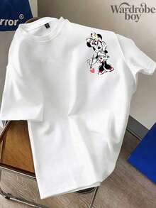 Disney Printed Short Sleeved T-Shirt, 2026 New Casual T-Shirt, Artistic And Playful Style T-Shirt, Family Vacation Travel T-Shirt, Unisex, High-Quality Pure Cotton T-Shirt, Suitable For All Seasons, Comfortable And Breathable | Exquisite Design | The Best Choice For Gift Giving - White - View 3