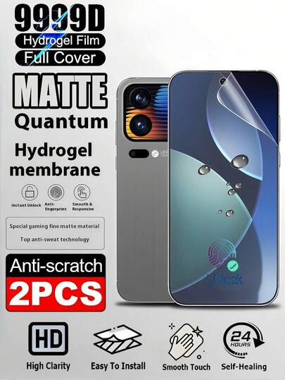 2 Miếng Dán Màn Hình Hydrogel Mờ [Không Phải Kính] Tương Thích Với Samsung Galaxy S26 A57 A37/Tương thích với 15T Poco X7 Pro/ Note 15/Tương thích với iPhone 17 Pro Max 16/Honor X9D và các dòng điện thoại khác. Quà tặng sinh nhật, Miếng Dán Màn Hình Chống Vân Tay Thích Hợp Cho Gia Đình và Bạn Bè, Tự Phục Hồi Chống Vân Tay, Tương Thích Với Face ID, Phủ Toàn Màn Hình, Dễ Dán.
