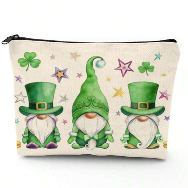 将爱尔兰的幸运魔力装进你的包包！这款圣帕特里克节化妆包是地球日和春夏旅行的必备单品，饰有水彩风格的小精灵、彩虹、幸运草和金币图案，是贴心又有趣的礼物之选。容量充足，可收纳所有化妆品，也可作铅笔盒、耳机/线缆收纳包或便携旅行包使用。 - 彩色 - 查看 13