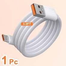 6A USB A 转 Type C 充电线 3.3 英尺/6.6 英尺 1-2 条装 USB C 数据线 兼容 Galaxy S25S24S23S22S21S20S10E Note2010 等智能手机 USB-C 充电数据线 手机 Type C 充电线 - 白色 - 查看 10