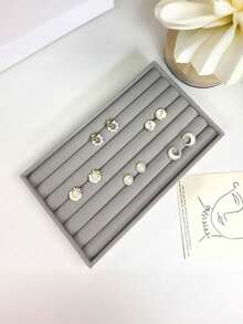 9/1pc High Quality Stackable Velvet Jewelry Tray - Flockless - Durable - Elegant Stackable Jewelry Tray/Stand Drawer Insert Organizer Box For Earrings, Rings, Necklaces & Other Jewelry - Fashionably Organize Your Jewelry - Multicolor - View 9