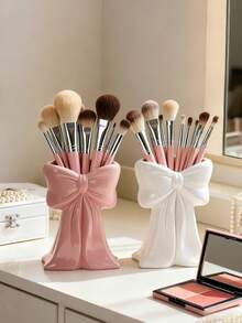 1pc Elegant Bow Makeup Brush Holder - Perfect For Organizing Makeup Brushes And Office Supplies - Multicolor - View 3