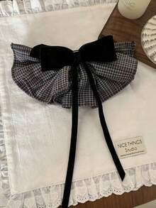 topshiny 1 chiếc kẹp tóc kiểu ballet họa tiết nơ kẻ caro, phụ kiện tóc lò xo thanh lịch, thích hợp cho sử dụng hàng ngày, đi làm, đi học và chụp ảnh tốt nghiệp. - Nhiều màu - Xem 7