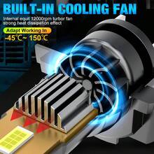 S&D Bombilla de faro de coche LED H7 Canbus inalámbrica CSP para faros de coche, lámparas de diodo auto H7 Turbo Led 12V 6000K - Blanco - Ver 2