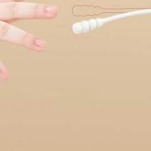 1 Pack / 100 Pieces Disposable Cotton Swab Paper Household Double-Ended -Friendly Flexible Box Packaging Non-Fuzzing Ear Cleaning Multi-Purpose Cotton Swab - 黑色,1包,100個 - 查看 6