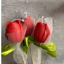 1支/3支装郁金香雏菊蜡烛，伴娘礼物，情人节浪漫装饰，周年纪念礼物，家居装饰 - 多色 - 查看 14