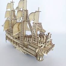 302 piezas Bloques de construcción de madera 3D, Modelo 3D del Holandés Volador, Rompecabezas de juguete de madera, Decoración creativa DIY, Bloques de construcción hechos a mano DIY, Kit de artesanía de madera, Regalo creativo para adultos en Navidad/Cumpleaños, Modelo de rompecabezas 3D, Conjunto de modelo de barco pirata Holandés Volador, Kit de construcción de modelo de barco 3D, Conjunto de manualidades DIY, Rompecabezas 3D interesante para tiempo en familia, Regalo de cumpleaños exquisito - Multicolor - Ver 7