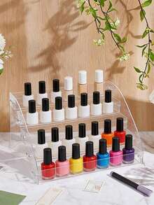 1pc 5-Tier Large Capacity Storage Rack, Cosmetic Organizer Shelf - Clear - View 13