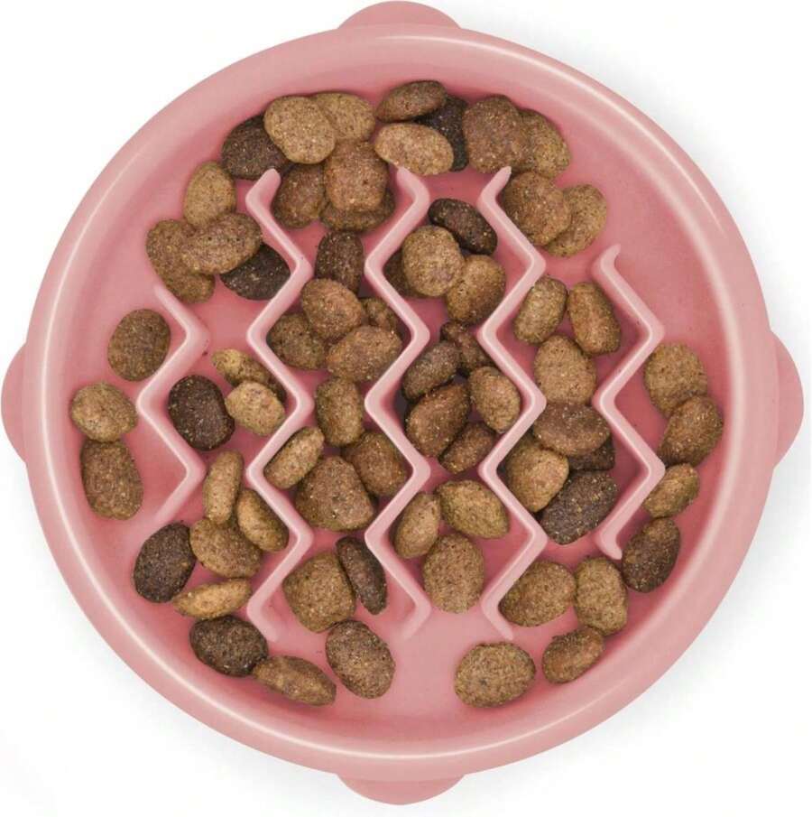 Outward Hound Fun Feeder Slo Bowl U2013 Small 3/4-Cup Capacity,Slow Feeding,Small Dogs,Puppies &Amp; Cats,Non-Slip,Pink,Wave Pattern,(Pack Of 12) - Màu E - Xem 1