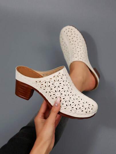 أحذية المرأة الأنيقة: تصميم كعب سميك، ارتداء كاجوال مع الجينز/التنانير، زخرفة إيليجانت بوهيمية بإبزيم