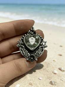 1 chiếc vòng cổ hình trái tim và hoa phong cách Bohemian, đính đá Cubic Zirconia, với chủ đề trái tim và hoa. Thích hợp cho các lễ hội, tiệc tùng và làm quà tặng. - Nhiều màu - Xem 8