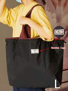 1pc Large Capacity Drawstring Shopping Bag, Waterproof Nylon Reusable Grocery Tote, Foldable Adjustable Shoulder Strap Handbag For Daily Use, Women Tote Bag, Foldable Shopping Bag, Beach Bag, Camping Travel Accessory, Mother's Day Gift, Personalized Gift - Multicolor - View 14