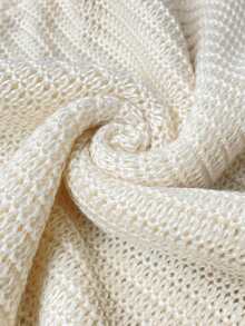 欧美风女士性感镂空针织吊带裙，修身包臀沙滩度假长裙 - 乳白色 - 查看 11