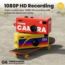 1080P Mini Keychain Camera - 0.96" HD Screen, 8MP Retro SLR Design, 160° Wide Angle, Anti-Lost Lanyard, Rechargeable Portable DV Camera Suitable For Adults/Teens/Outdoor Travel - Multicolor - View 4