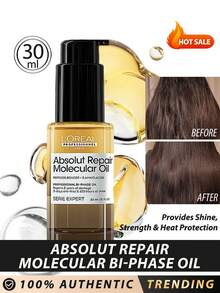 L'Oreal 巴黎欧莱雅专业美发极致修护脂质双相护发油，30毫升 - 赋予秀发光泽、强韧，并提供高达450°F的热保护。这款双相护发油能有效对抗长达两年的毛鳞片损伤，即刻赋予秀发长达100小时的亮泽和滋养。 - New - 30ml - 查看 1