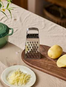 Cirelle 1pc Stainless Steel Multi-Sided Shredder Easily Shreds For Carrots, Cucumbers, Potatoes, Garlic, Etc. Multifunctional Stainless Steel Vegetable And Fruit Peeler. Stainless Steel Sharpening Tool - Cheese Shredder - Kitchen Grinder - Multi-Sided Shredder - Paper Shredder - Kitchen Utensils - Stainless Steel Kitchenware - Cheese Shredder - Grating Tool - Must-Have Kitchen Tools - Silver - View 7