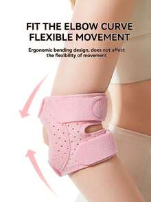 1pc Adjustable Compression Silicone Elbow Support Band For Fitness, Running, Tennis And Sports - Multicolor - View 8