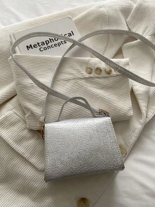 2026新款闪亮迷你法棍包，时尚高品质休闲手提包，女士单肩包 - 白色 - 查看 10