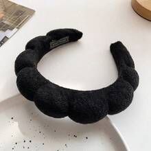 1pc,Black Plush Cloud-Shaped Headband: Soft Spa Headband, Hair-Holding Accessory Ideal For Skincare Routines, Makeup Application, Facial Treatments, Shower Prep, Home Spa Days, Gift Exchanges,  Gifting To Skincare Enthusiasts, Beauty Lovers, Busy Professionals, Self-Care Advocates, Gift Givers, Adults Who Cherish Comfortable Practical Beauty Tools That Elevate Any Self-Care Routine With Gentle Functionality - Multicolor - View 4