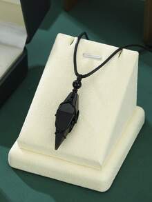 1pc Bohemian Handmade Black Necklace, Elegant Minimalist Design For Men And Women, Birthday Party Jewelry Gift - Necklace - View 2