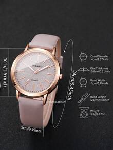 6pcs/Set Women's Gift Watch, Fashion Casual Glitter Dial Quartz Wristwatch + Heart Charm Bracelet (Watch Box Not Included) - Multicolor - View 5