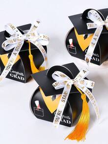 29ft 2026 Graduation Ribbon, Black White Gold Foil Graduation Party Decor Ribbon, Gift Wrapping Ribbon, Congratulations Party Decor, DIY Wreath Making - Multicolor - View 3