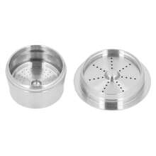 Cápsulas de café recargables de acero inoxidable - Cápsulas de café reutilizables con doble filtración para máquinas de café CAFFITALY y TCHIBO, accesorios de servicio de café - Ver 9